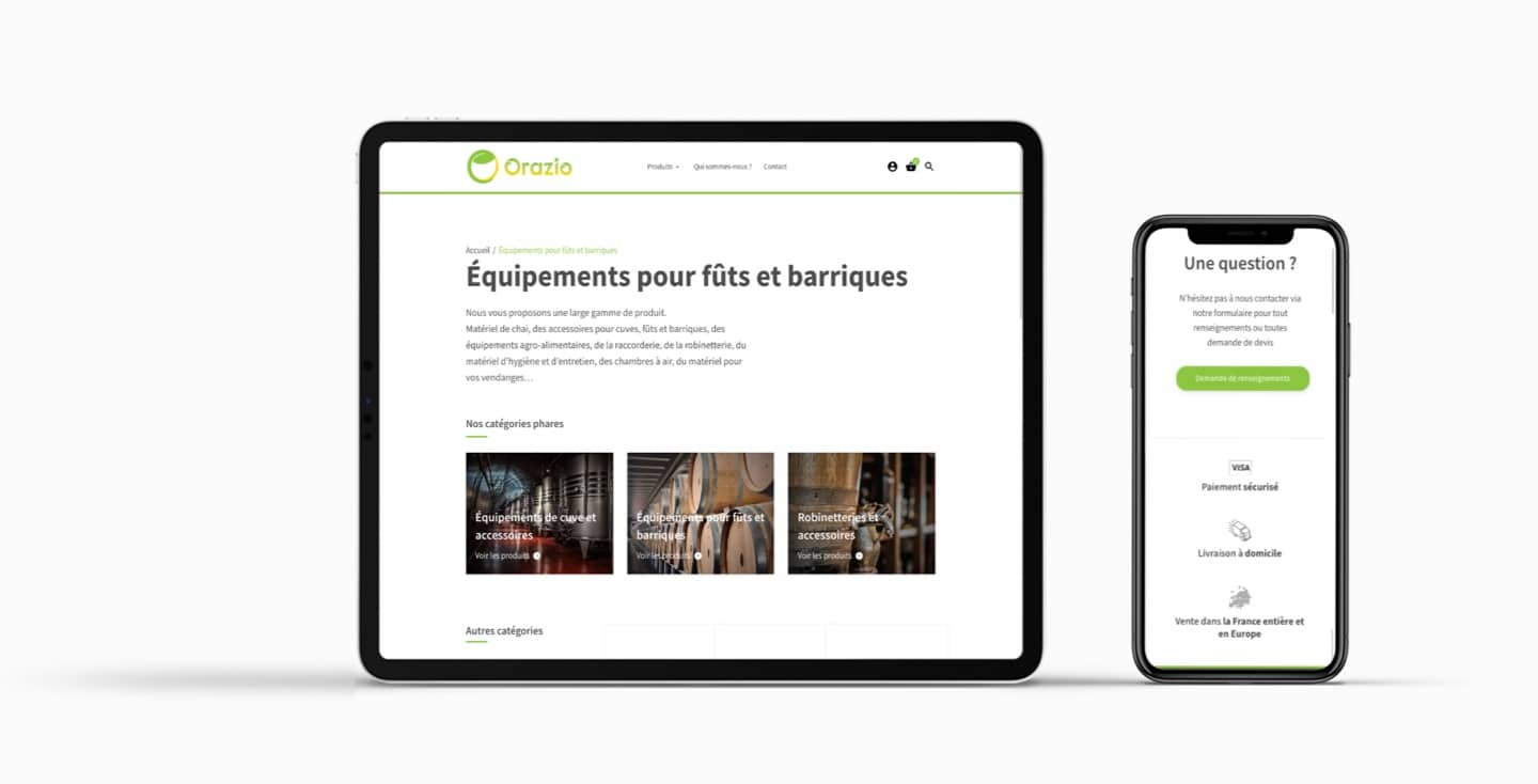 Orazio UX & Webdesign création site internet industriel Vinicole et viticole à Bordeaux